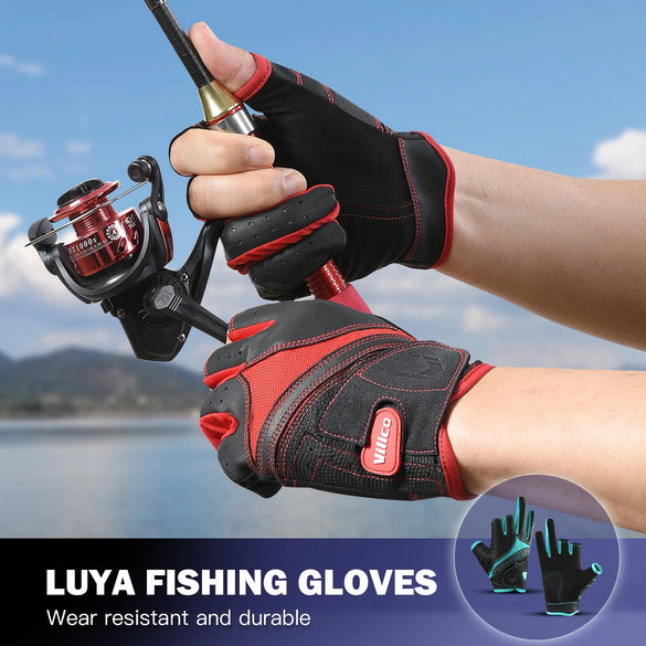 Three Finger Anti Slip Fishing Gloves Wear Resistant