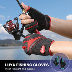 Three Finger Anti Slip Fishing Gloves Wear Resistant