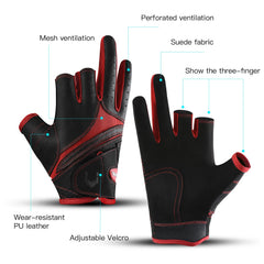 Three Finger Anti Slip Fishing Gloves Wear Resistant