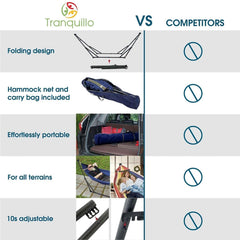 Tranquillo Original Collapsible Hammock with Stand for Ultimate Relaxation