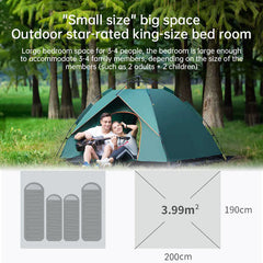 Quick Deploy 3-4 Person Outdoor Camping Tent