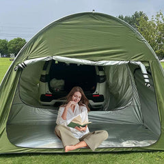 Outdoor Car Trunk Tent With Sun Resistant Canopy