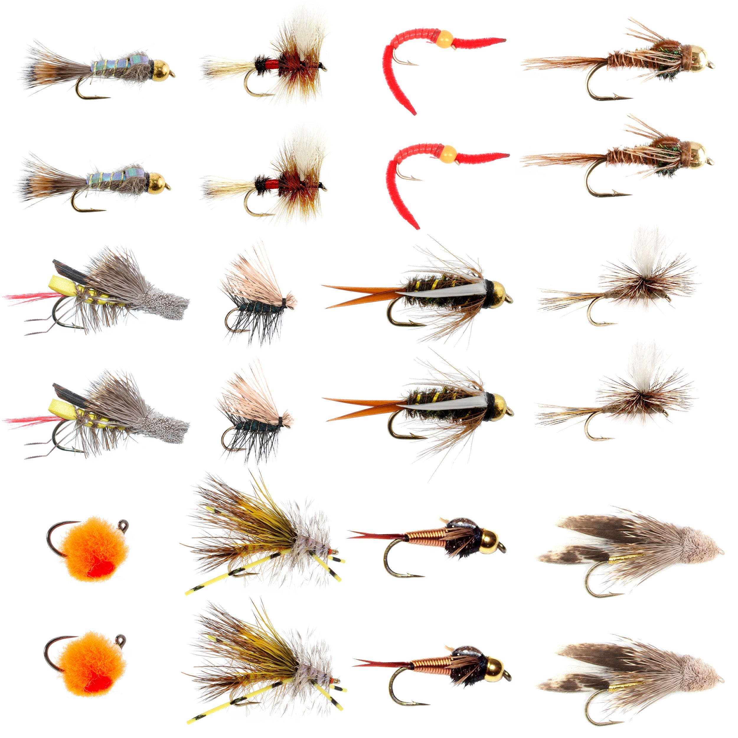 24PCS Trout Flies Assortment With Fly Box