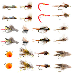 24PCS Trout Flies Assortment With Fly Box