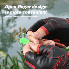 Three Finger Anti Slip Fishing Gloves Wear Resistant