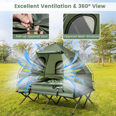 5-in-1 2-Person Foldable Outdoor Camping Tent Cot with Air Mattress and Sleeping Bag