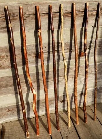 Handmade Ozark Hardwood Hiking Stick – Wooden Walking Stick (36"–72") – Heavy-Duty Trekking Staff for Hiking, Backpacking & Trail Support – Made in USA