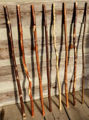 Handmade Ozark Hardwood Hiking Stick – Wooden Walking Stick (36"–72") – Heavy-Duty Trekking Staff for Hiking, Backpacking & Trail Support – Made in USA