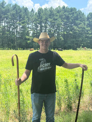 Handmade Ozark Hardwood Hiking Stick – Wooden Walking Stick (36"–72") – Heavy-Duty Trekking Staff for Hiking, Backpacking & Trail Support – Made in USA