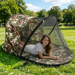 Portable Mosquito Net No Installation Full Cover Camping Tent Outdoor Beach Sunshade Shelter Camouflage Style