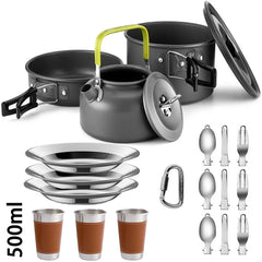 Camping Cooking Set Outdoor Aluminum Lightweight Equipment Camping