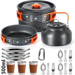 Camping Cooking Set Outdoor Aluminum Lightweight Equipment Camping