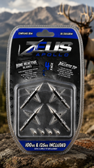 ZEUS APOLLO BROADHEADS (4 PACK)-COMES WITH BOTH 100/125 GR TIPS