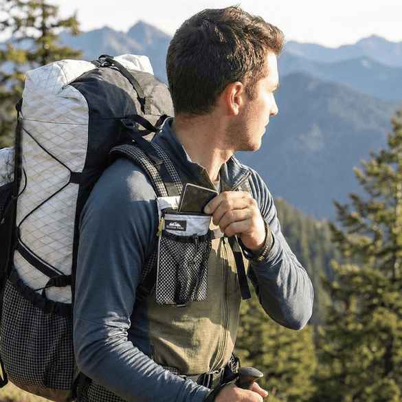 Cell Phone Pouch for Backpack Shoulder Strap (with Zipper)