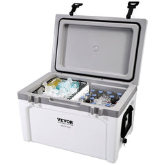 Insulated Portable Cooler, 52 qt, Holds 50 Cans, Ice Retention Hard Cooler with Heavy Duty Handle, Ice Chest Lunch Box for Camping, Beach, Picnic, Travel, Outdoor, Keeps Cool for up to 6 Days