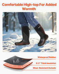 Men's Insulated Waterproof Rubber Hunting and Work Boots