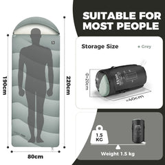 Cotton Envelope Portable Backpacking Sleeping Bag for Outdoor Camping with Compression Sack