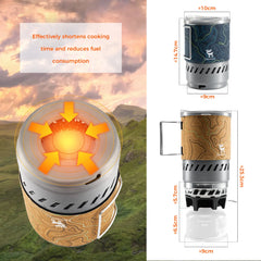 Integrated Heat Collection Camping Stove System Outdoor