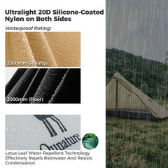 Ultralight 1-Person Poleless Rainproof Camping Tent