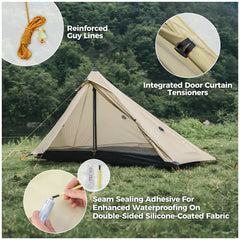 Ultralight 1-Person Poleless Rainproof Camping Tent