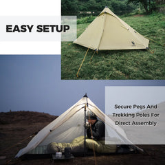 Ultralight 1-Person Poleless Rainproof Camping Tent