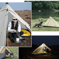 Ultralight 1-Person Poleless Rainproof Camping Tent