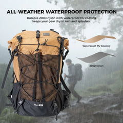 30-35L Lightweight Waterproof Outdoor Hiking Backpack
